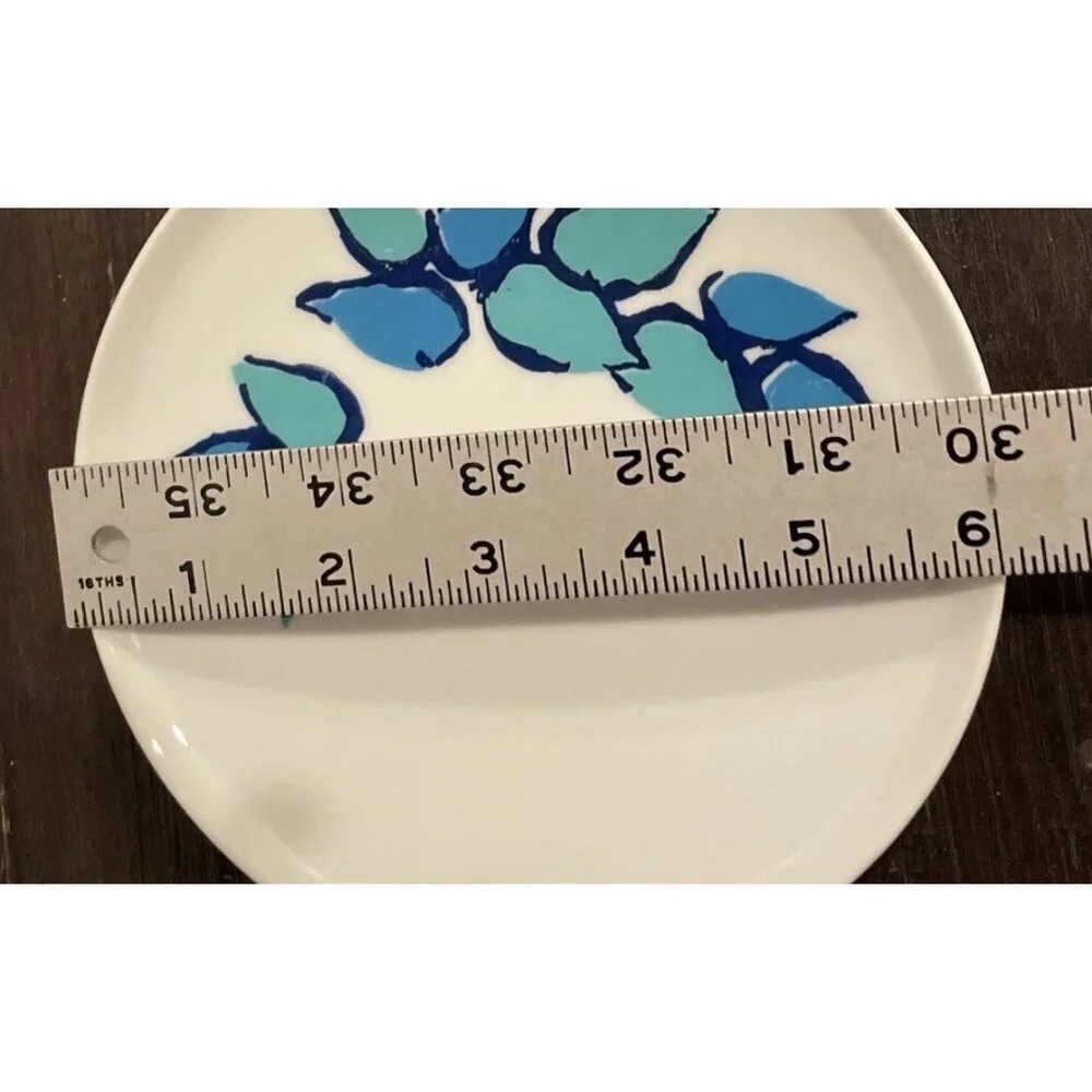 Paul McCobb San Remo Contempri Bread Butter Plates Blue Leaves MCM‎ Set Of 6